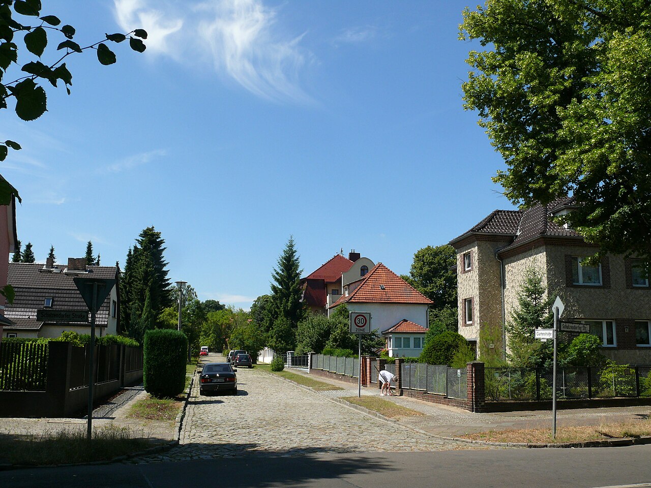 Gartenstraße in Berlin-Bohnsdorf, 2013; keine Aufnahme der Unterkunft.